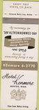 Matchbook Cover - Hotel Kenmore Boston MA