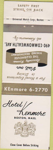 Matchbook Cover - Hotel Kenmore Boston MA