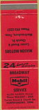 Matchbook Cover - Mobil Oil Gas Murfreesboro TN
