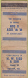 Matchbook Cover - MW Risk Son Madison IN POOR