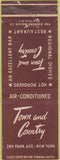 Matchbook Cover - Town and Country New York City