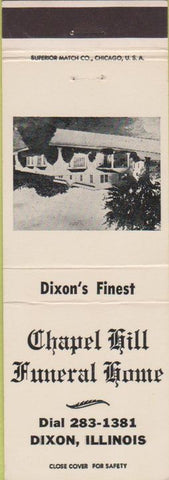 Matchbook Cover - Chapel Hill Funeral Home Dixon IL