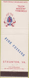 Matchbook Cover - Stonewall Jackson Hotel Staunton VA