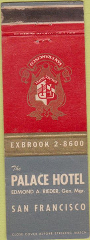 Matchbook Cover - Palace Hotel San Francisco CA