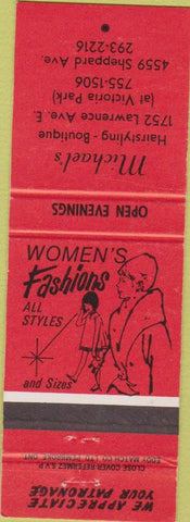 Matchbook Cover - Michael's Salon Canada girlie