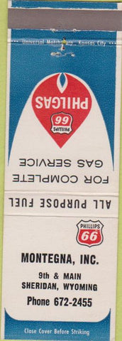 Matchbook Cover - Phillips 66 oil gas Sheridan WY