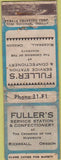 Matchbook Cover - Fuller's Service oil gas Rickreall OR POOR