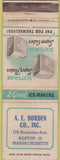 Matchbook Cover - AE Borden Ice Makers Boston MA