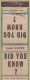 Matchbook Cover - Jack Greenwood Clackamas County WORN