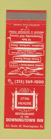 Matchbook Cover - 1796 House Dowmington Inn PA