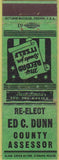 Matchbook Cover - Re-Elect Ed Dunn County Assessor