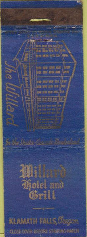 Matchbook Cover - Willard Hotel Grill Klamath Falls OR