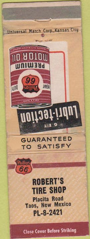 Matchbook Cover - Phillips 66 oil gas Taos NM WORN