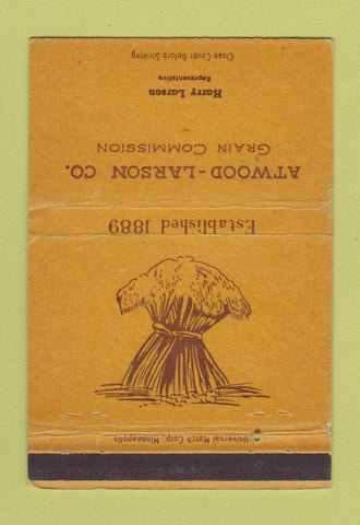 Matchbook Cover - Atwood Larson Grain Commission  Duluth MN Spokane 40 Strike