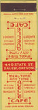 Matchbook Cover - Quelle Cafe Salem OR Federal