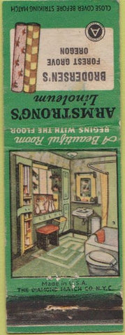 Matchbook Cover - Armstrong Linoleum Forest Grove OR WORN
