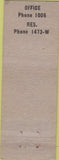Matchbook Cover - Nash Sorensen Insurance Eugene OR