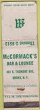 Matchbook Cover - McCormack's Bar Bronx NY WORN