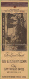 Matchbook Cover - Lexington Room Kentuckian Hotel Lexington KY
