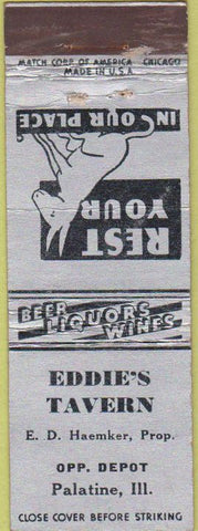 Matchbook Cover - Eddie's Tavern Palatine IL girlie