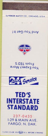 Matchbook Cover - Standard oil gas Fargo ND