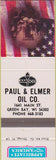 Matchbook Cover - Paul Elmer Oil Green Bay WI