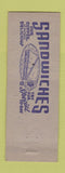 Matchbook Cover - Art's Restaurant Frederick MD hillbilly low phone #