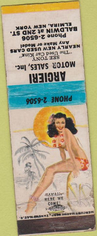Matchbook Cover - Arcieri Motor Sales Elmira NY pinup POOR