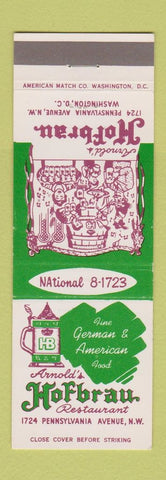 Matchbook Cover - Arnold's Hofbrau Washington DC