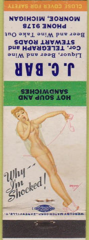 Matchbook Cover - JC Bar Monroe MI Pinup