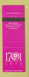 Matchbook Cover - 1701 Cafe Philadelphia PA