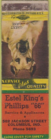 Matchbook Cover - King's Phillips 66 oil gas Columbus OH WORN