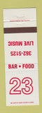 Matchbook Cover - 23 Bar Restaurant nude girlie back