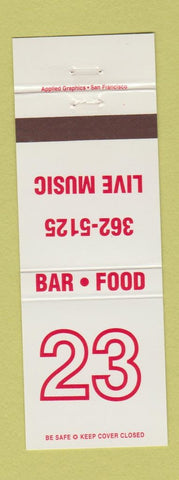 Matchbook Cover - 23 Bar Restaurant nude girlie back