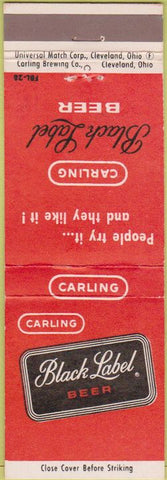 Matchbook Cover - Carling Black Label Beer