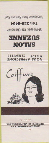 Matchbook Cover - Salon Suzanne St Prosper Champlain Canada