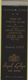 Matchbook Cover - Royal Lodge San Mateo CA