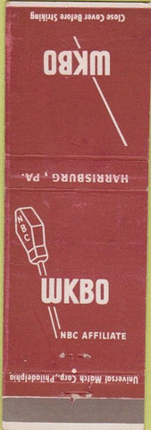 Matchbook Cover - WKBO NBC TV Radio Harrisburg PA