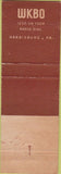 Matchbook Cover - WKBO NBC TV Radio Harrisburg PA