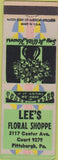 Matchbook Cover - Lee's Floral Shoppe Pittsburgh PA