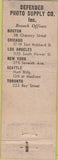 Matchbook Cover - Defender Photo Supply Rocehster NY POOR