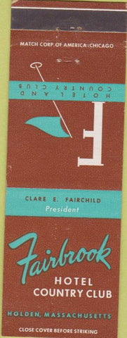 Matchbook Cover - Fairbroob Country Club Holden MA
