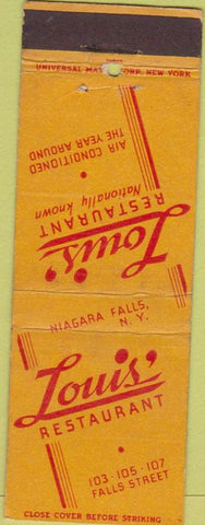 Matchbook Cover - Louis Restaurant Niagara Falls NY