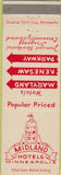 Matchbook Cover - Midland Hotels Minneapolis MN