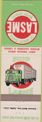 Matchbook Cover - Lasme Trucking Los Angeles CA