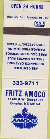 Matchbook Cover - Fritz Amoco oil gas Omaha NE