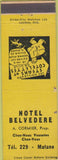 Matchbook Cover - Hotel Belvedere Matane QC Canada