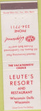 Matchbook Cover - Leute's Resort Wisconsin Dells WI
