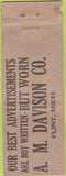 Matchbook Cover - AM Davison Clothes Flint MI WEAR