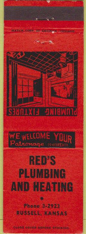Matchbook Cover - Red's Plumbing Russell KS